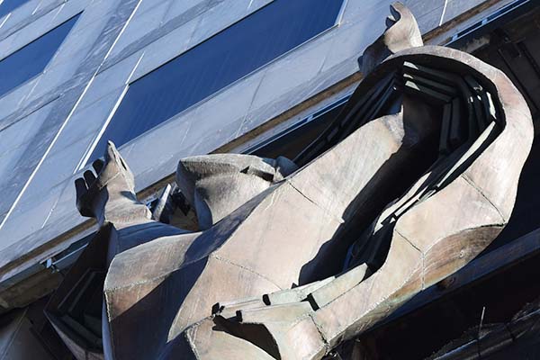 Detail of sculpture installed