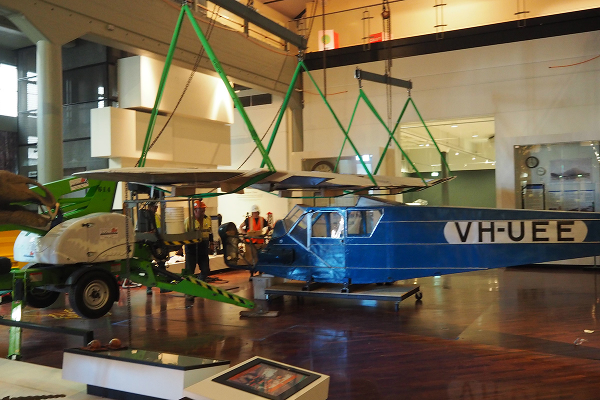 Plane wings being removed