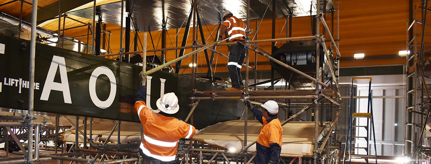 Conservator with Vickers Vimy aircraft