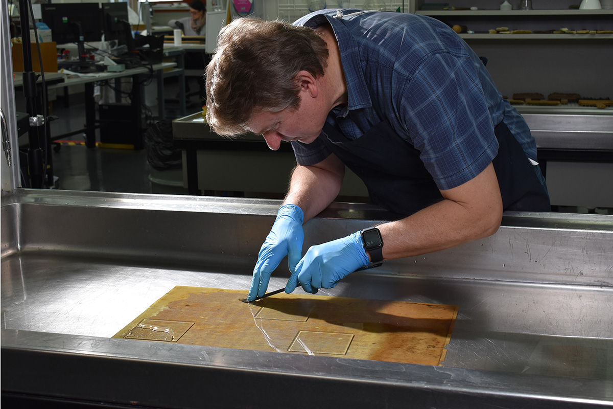 Removing adhesive residue.