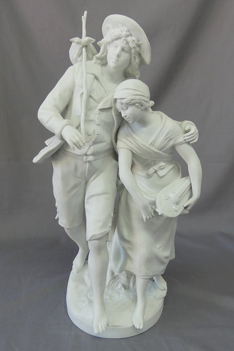 French Parian statuette after treatment with new replacement parts
