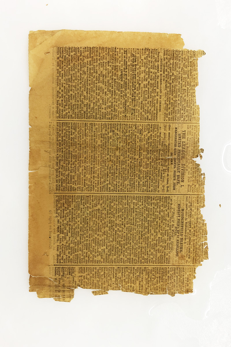 Washing of newspaper clipping