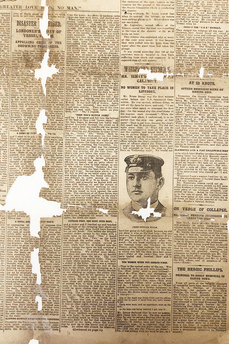 Detail of losses in newspaper clipping