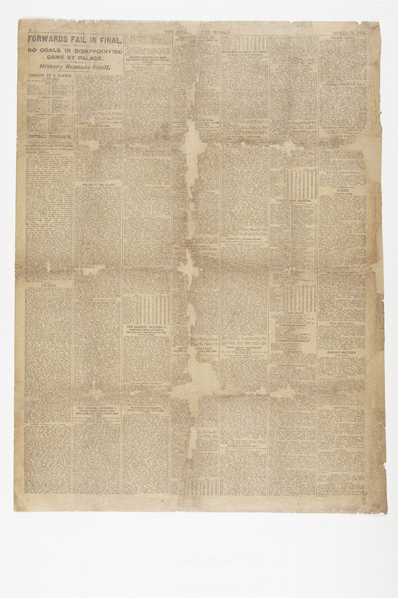 Newspaper after treatment