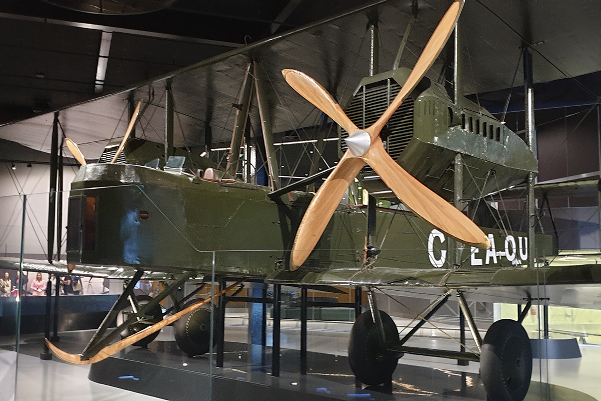 Vickers Vimy in new space before official opening 