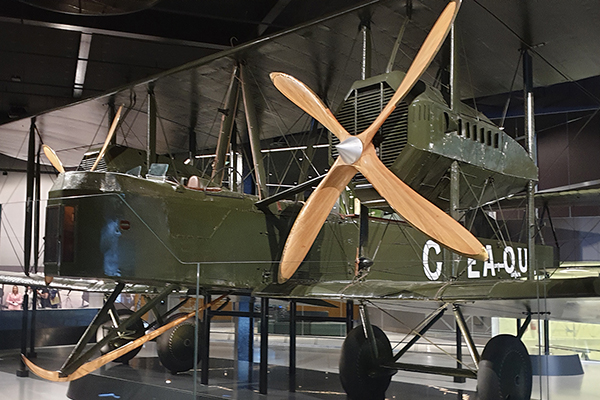 Vickers Vimy in new space before official opening 